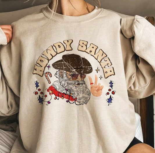 Howdy Santa Crew Sweatshirt