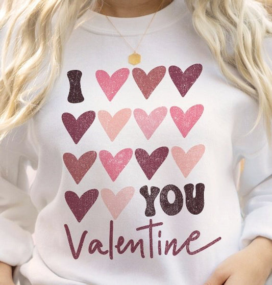 I Heart You Valentine Crew Sweatshirt