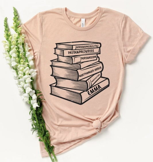 Stack Of Jane Austen Books Tee
