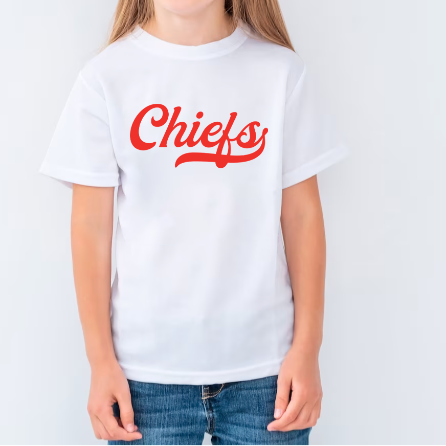 Chief's Script Sweatshirt or T Shirt Youth & Adult Sizes