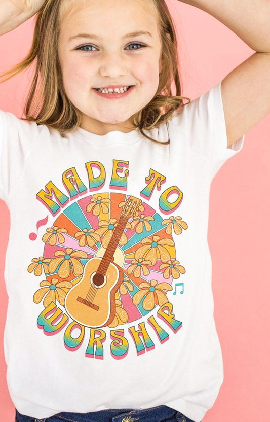 Made To Worship Guitar & Flowers Tee
