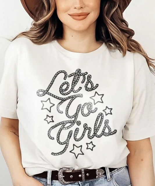 Let's Go Girls Rope Font Tee