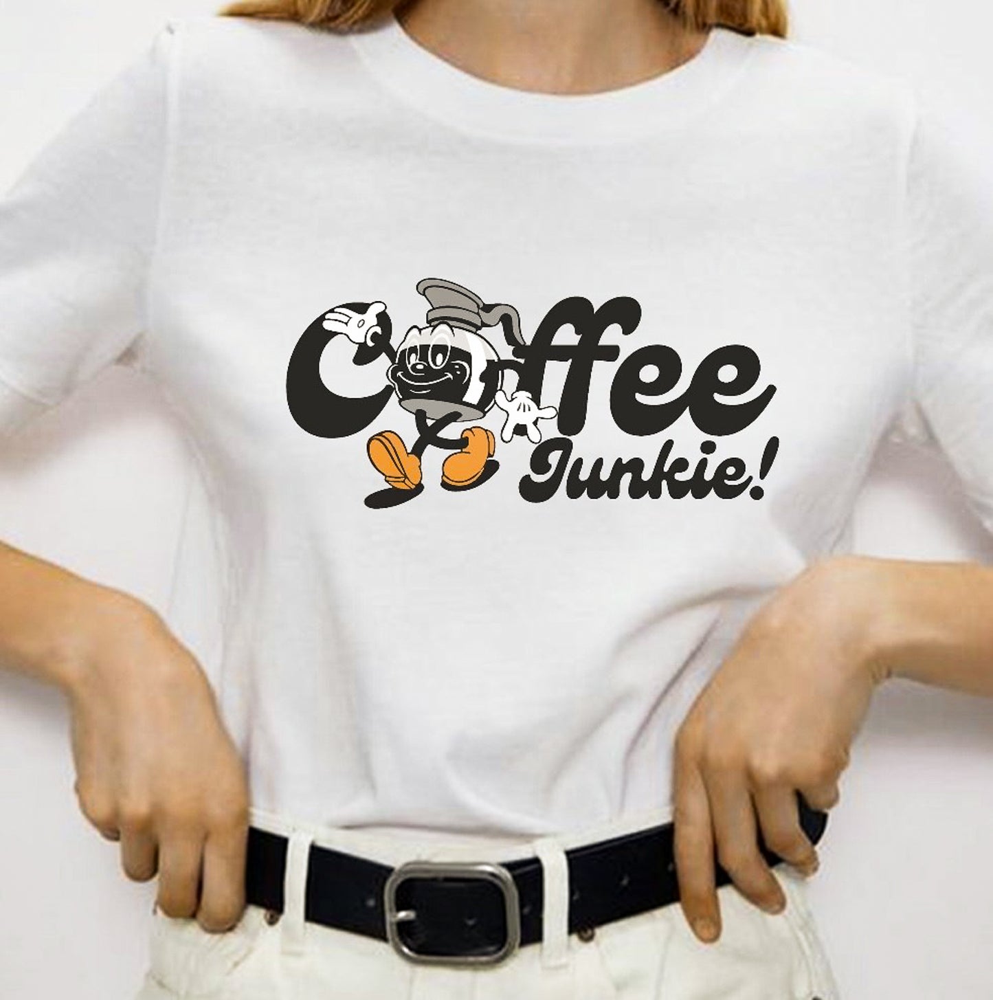 Coffee Junkie Cartoon Tee