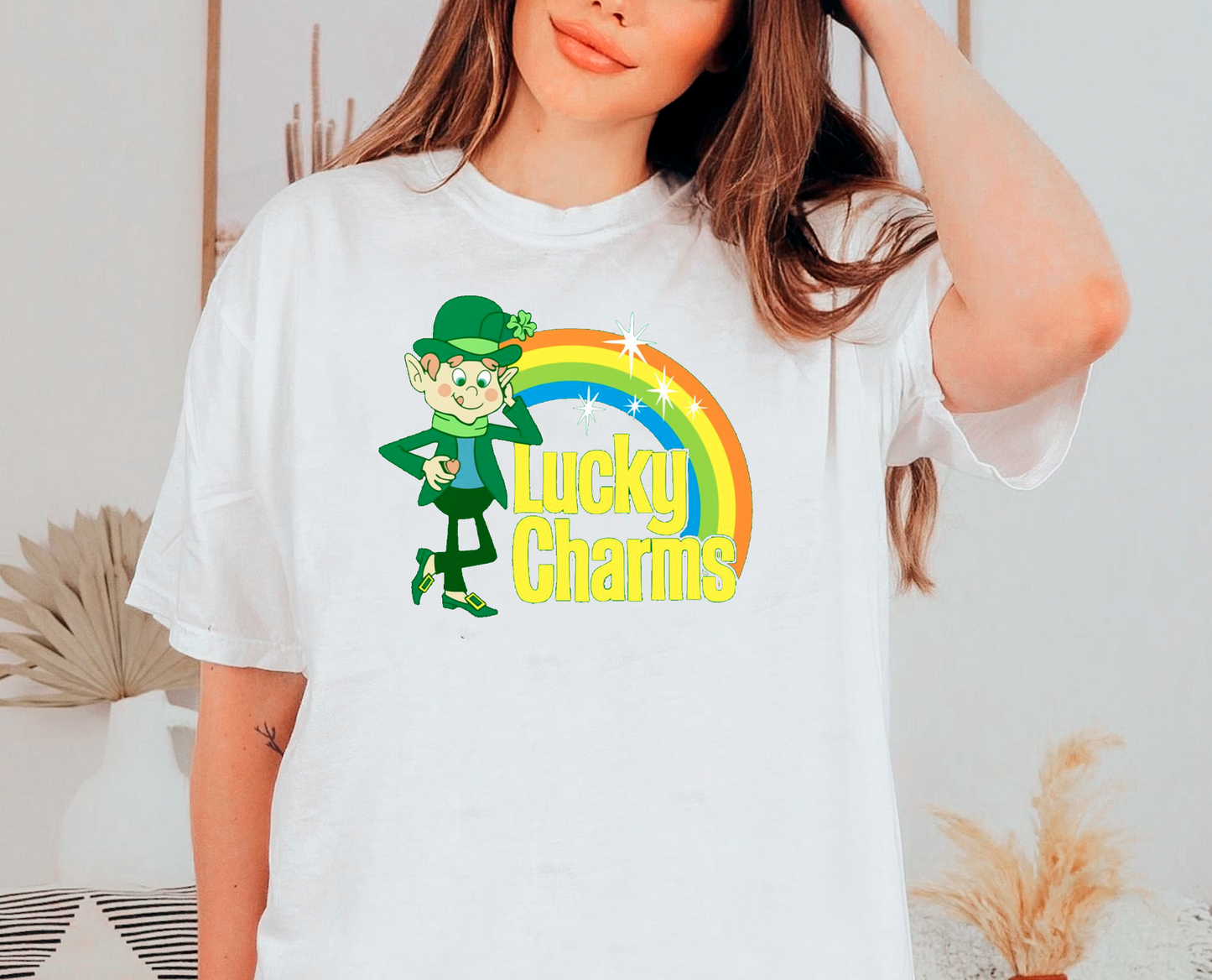 Vintage Style Lucky Charms Crew Sweatshirt or T Shirt: Youth & Adult