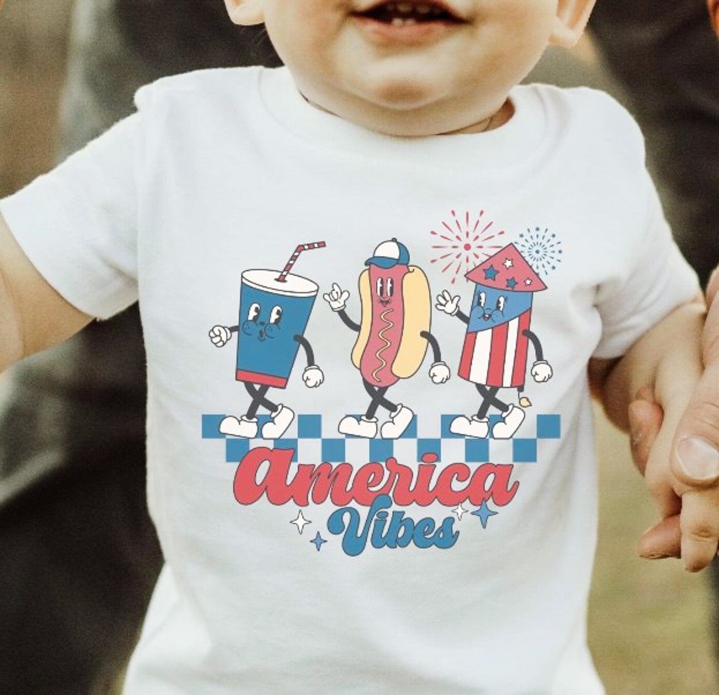 America Vibes Soda Hotdog & Firework Tee/Bodysuit
