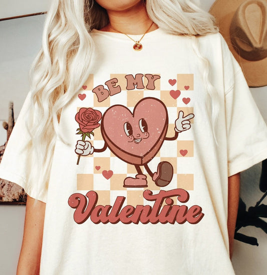 Be My Valentine Heart With Flower Tee