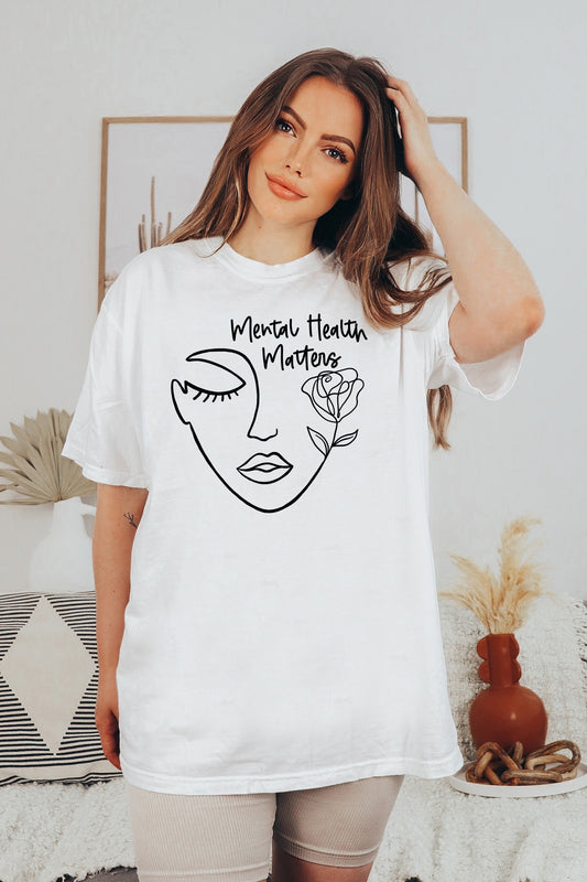 Mental Health Matters Abstract Face Tee
