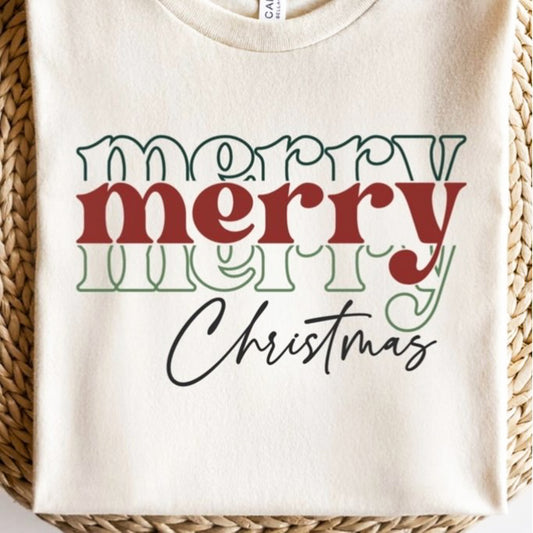 Merry (Stacked) Christmas Tee
