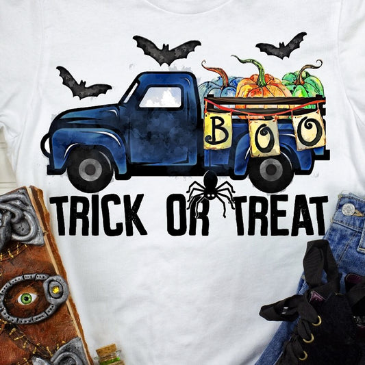 Trick Or Treat Truck & Bats Tee