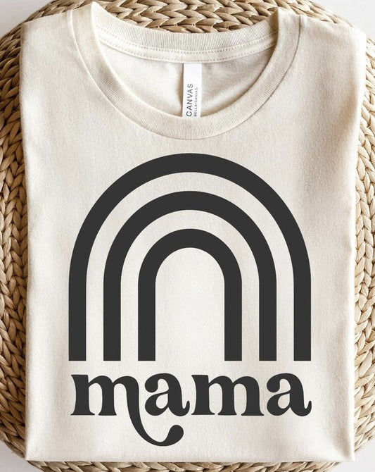 Mama With Rainbow T-Shirt or Crew Sweatshirt