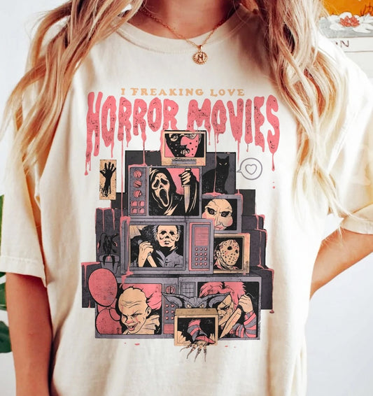 *I Freaking Love Horror Movies T-Shirt or Crew Sweatshirt