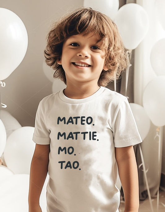 Personalized Kids Nickname Tees