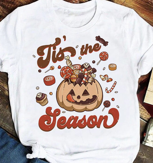 Tis' The Season Jack-O-Lantern Full Of Candy Tee