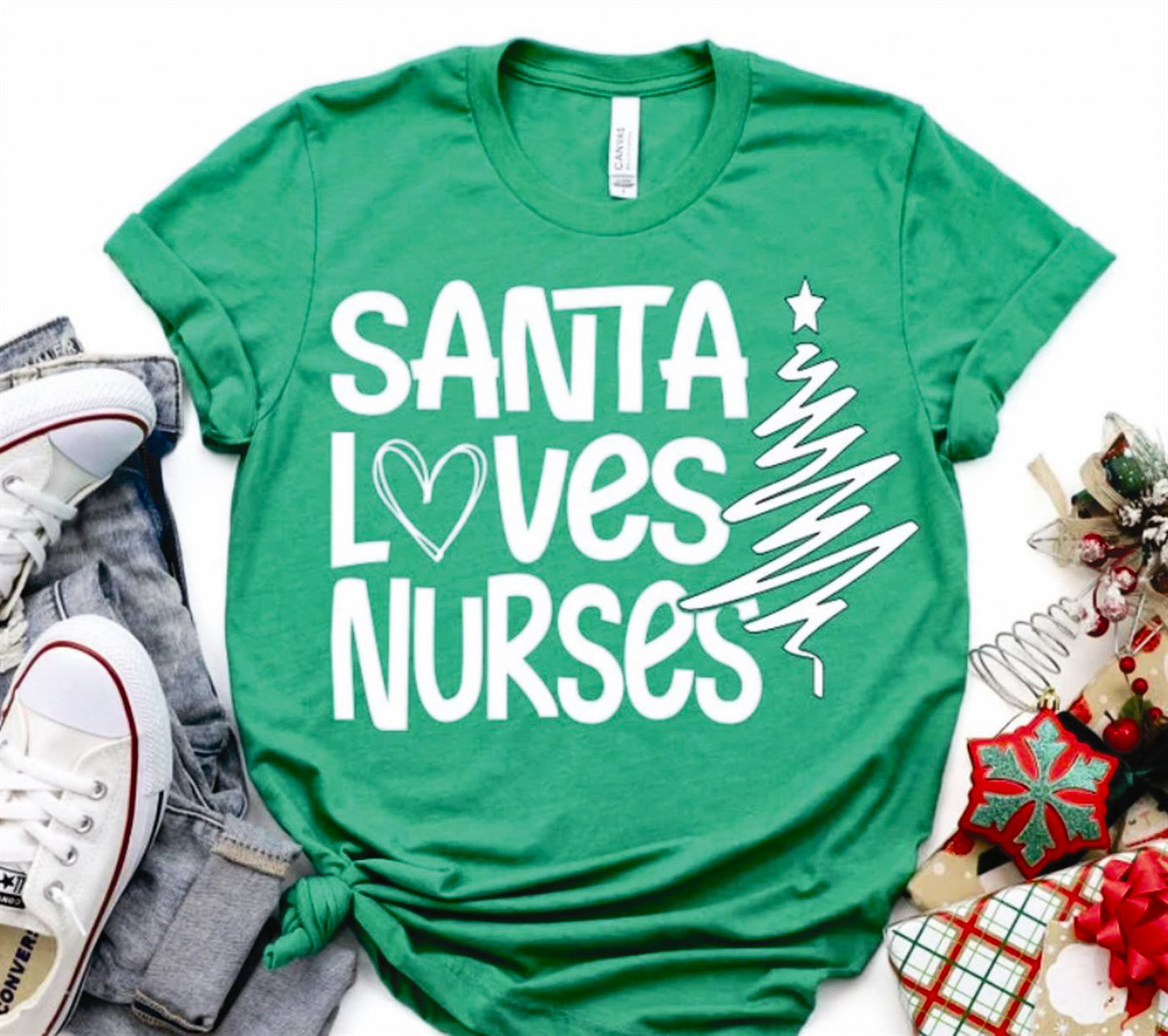 Santa Loves Nurses Tee