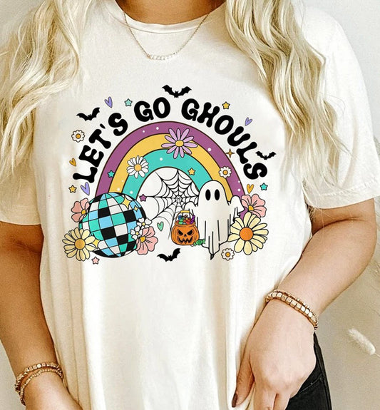 Let's Go Ghouls Halloween Things & Rainbow Tee