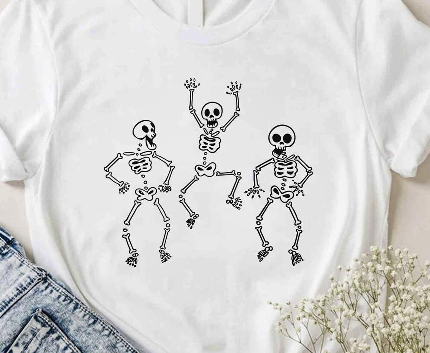 3 Jumping Skeletons Tee