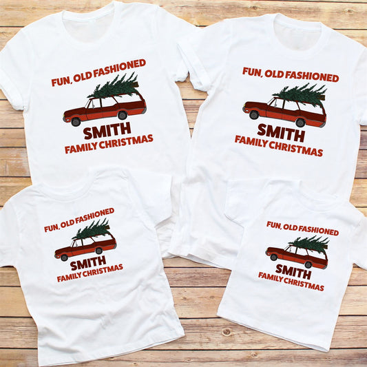 Customized Old Fashioned Holiday Family Tees