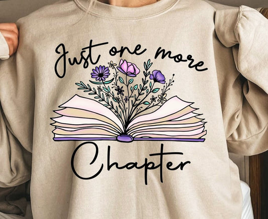 Just One More Chapter Floral Book Crew Sweatshirt