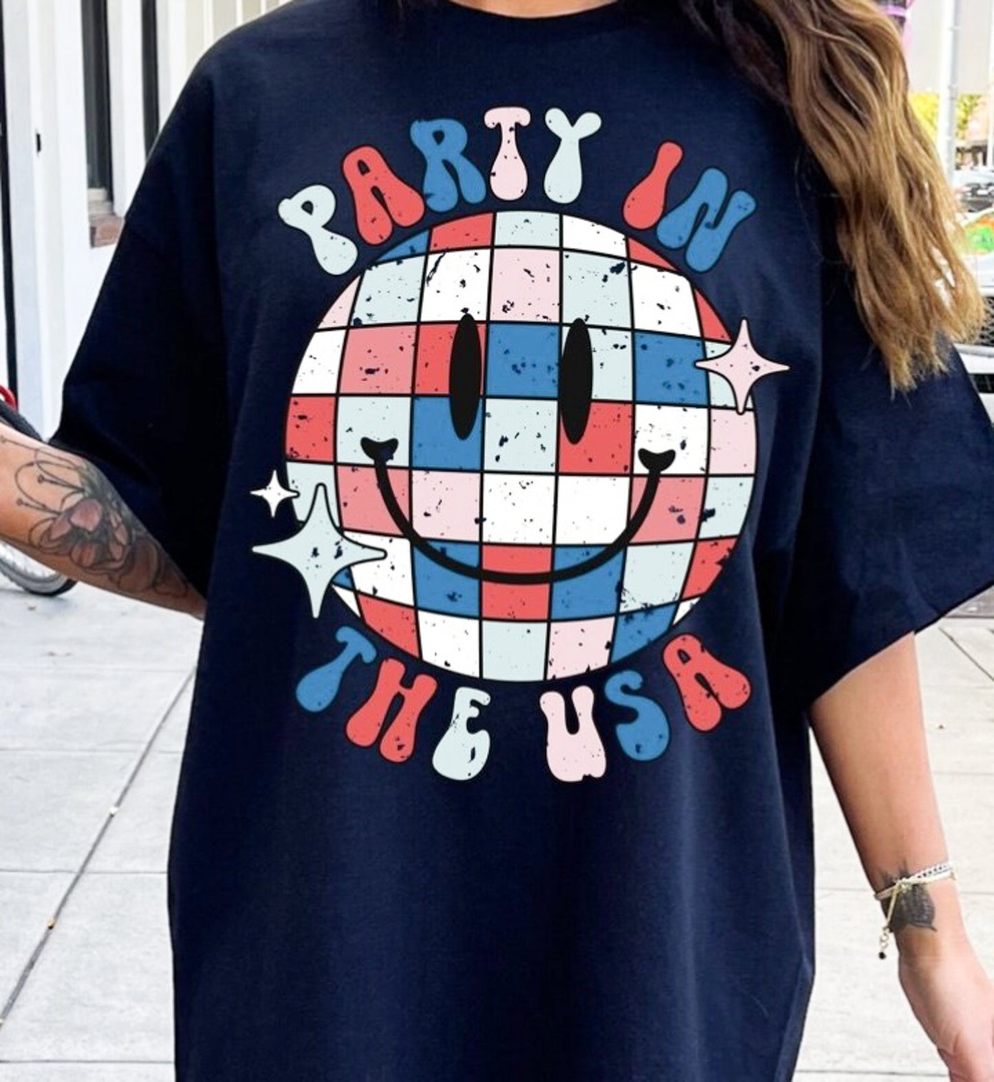 Party In The USA Disco Ball Tee
