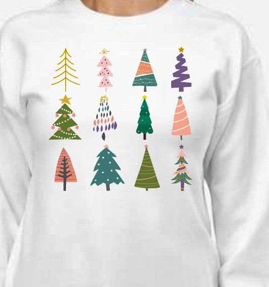 12 Christmas Trees Crew Sweatshirt