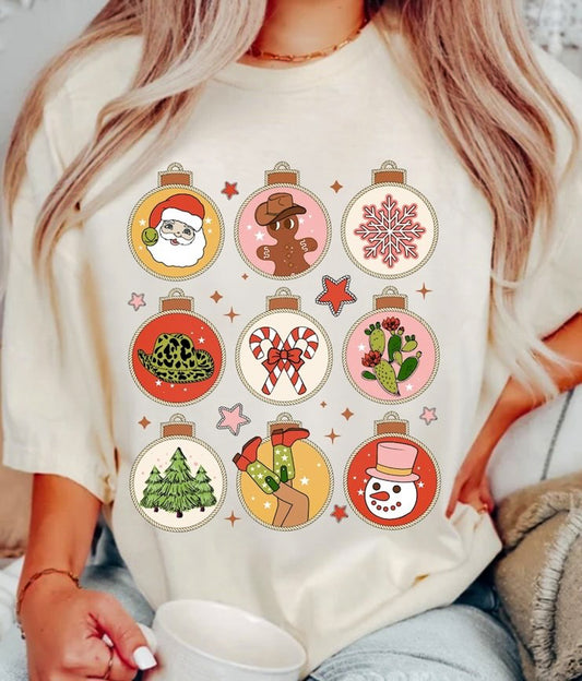 9 Christmas Ornaments Tee