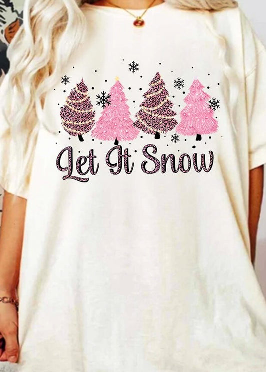 Let it Snow 4 Christmas Trees Tee
