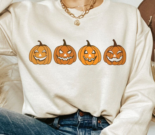 4 Jack-O-Lanterns Crew Sweatshirt