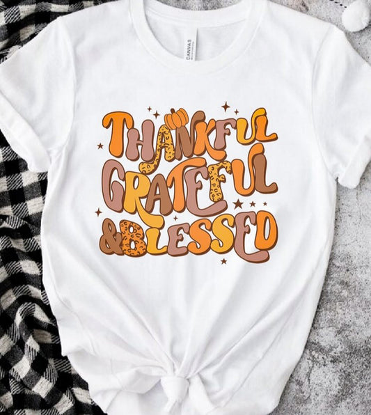 Thankful Grateful Blessed Tee