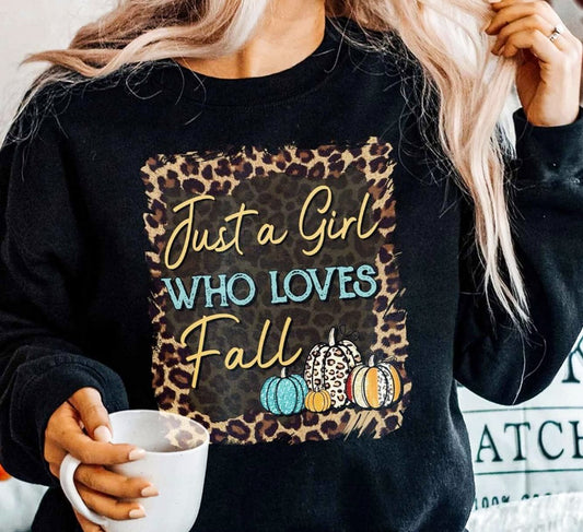 Just A Girl Who Loves Fall Crew Sweatshirt