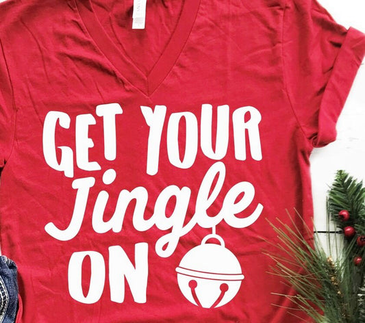 Get Your Jingle On V-Neck Tee