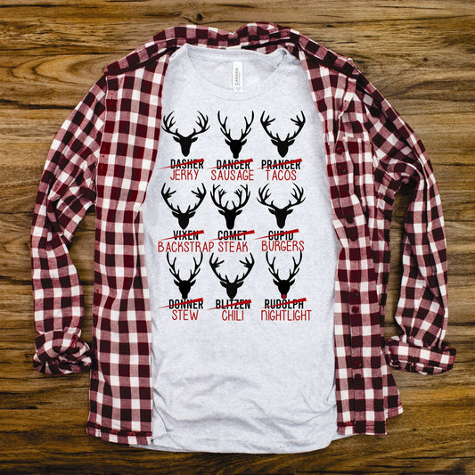 Reindeer Names: Jerky Sausage Tacos Tee