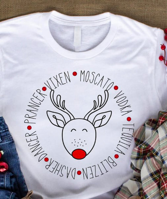 Reindeer & Drink Names Tee