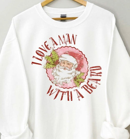 I Love A Man With A Beard Crew Sweatshirt