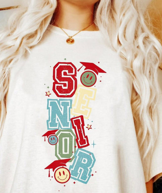Senior With Smiley Faces Tee