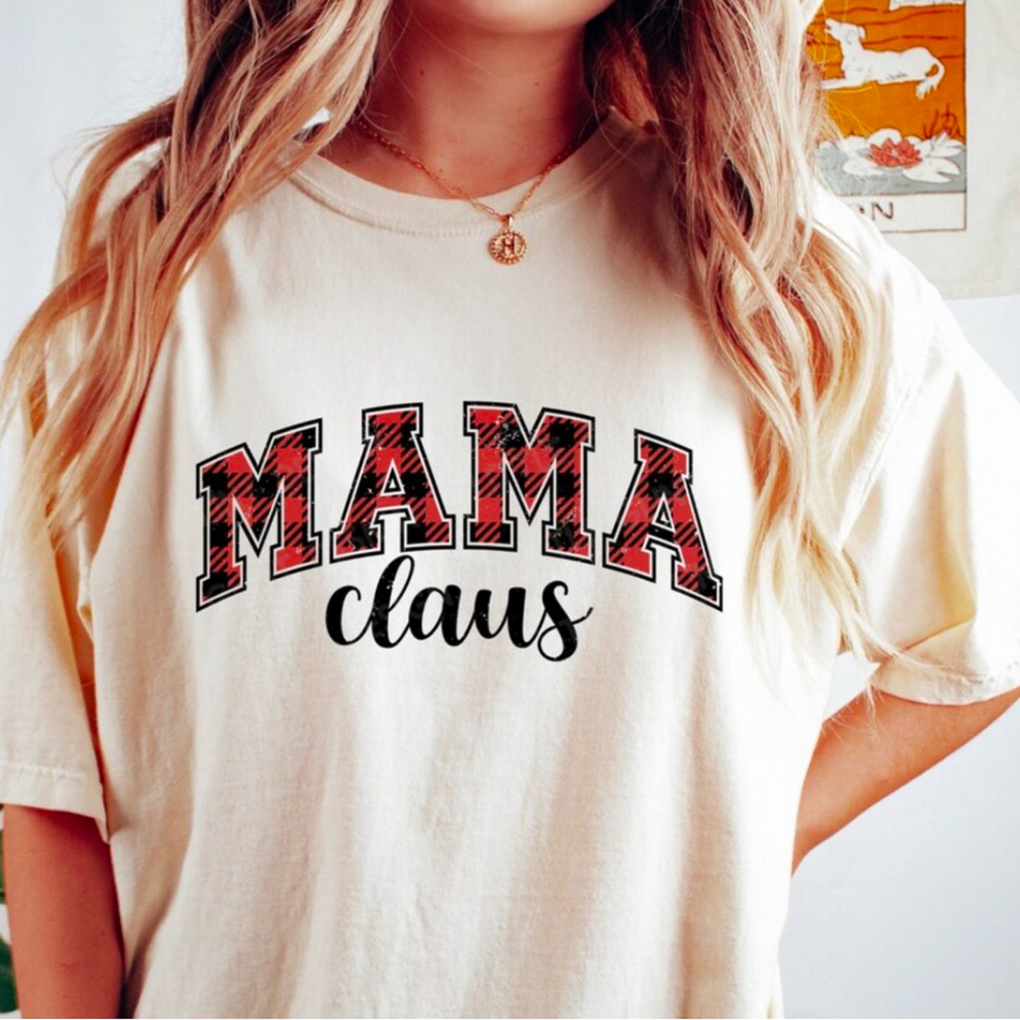 Mama (Buffalo Plaid) Claus Tee