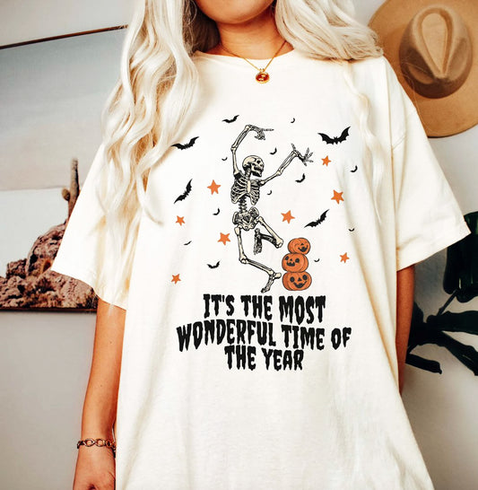 It's The Most Wonderful Time Of The Year Skeleton Dancing T-Shirt or Crew Sweatshirt