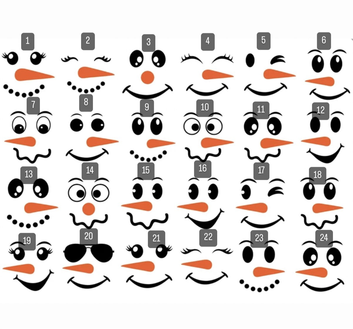 Adorable Snowman Face Tees | Youth & Adult