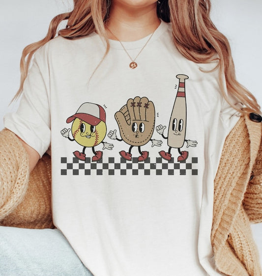 Softball Glove & Bat Tee