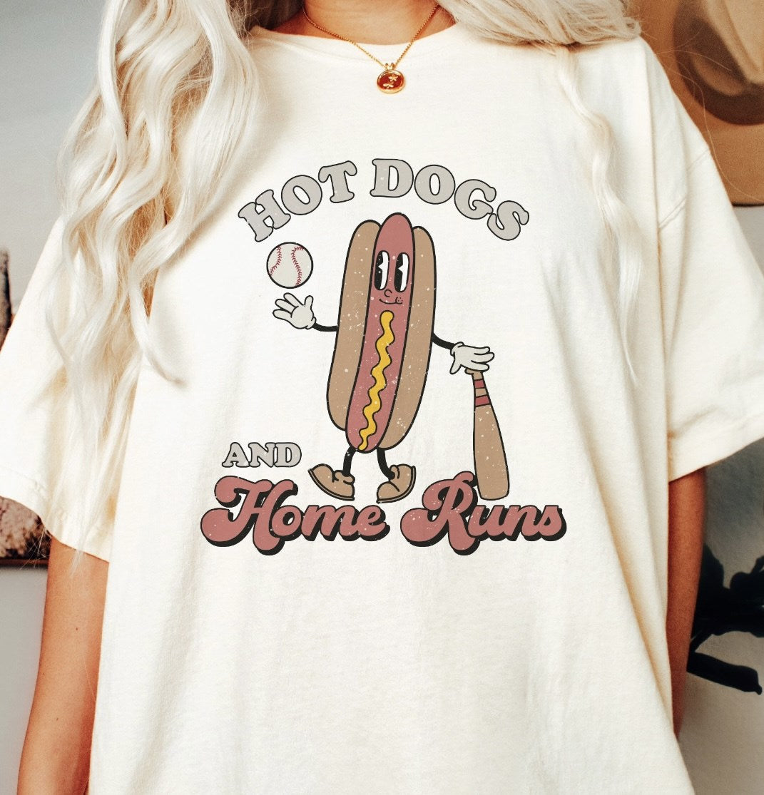 *Baseball Hot Dogs And Home Runs T-Shirt or Crew Sweatshirt