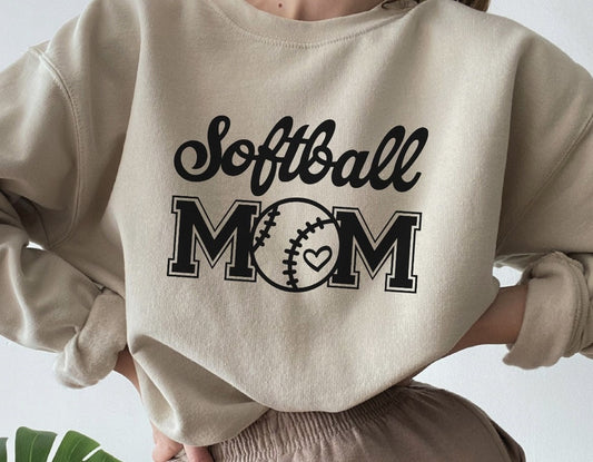 Softball Mom T-Shirt or Crew Sweatshirt