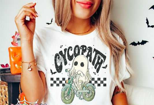 *Cycopath Ghost On Bike T-Shirt or Crew Sweatshirt