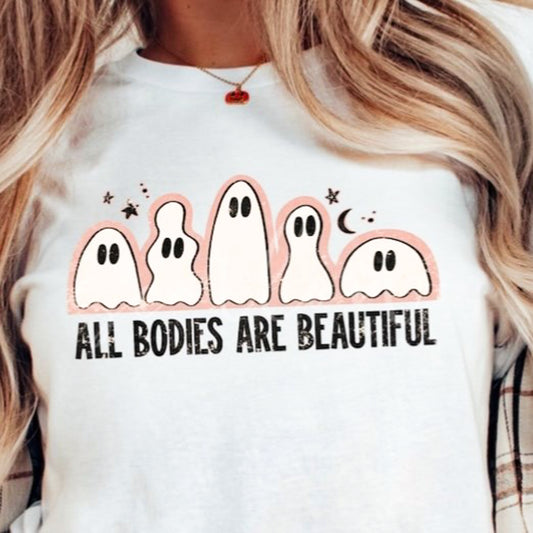 All Bodies Are Beautiful Different Shaped Ghosts Tee