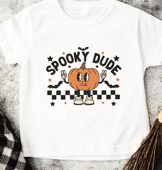 Spooky Dude Cartoon Pumpkin Tee
