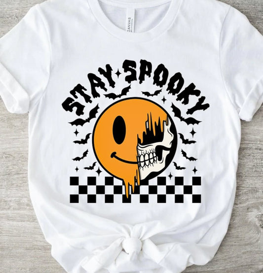Stay Spooky Smiley Skeleton Face | Youth Tee