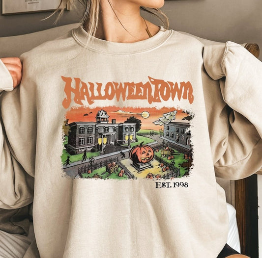 Halloweentown Town Square Scene Crew Sweatshirt