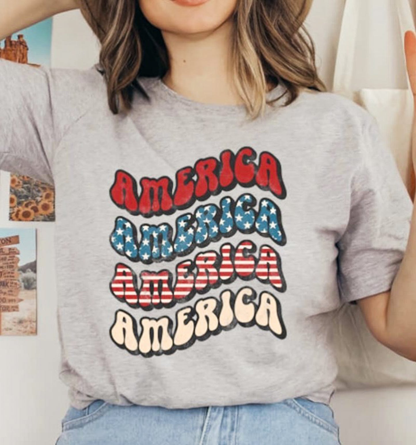 America Retro (Stacked) Tee