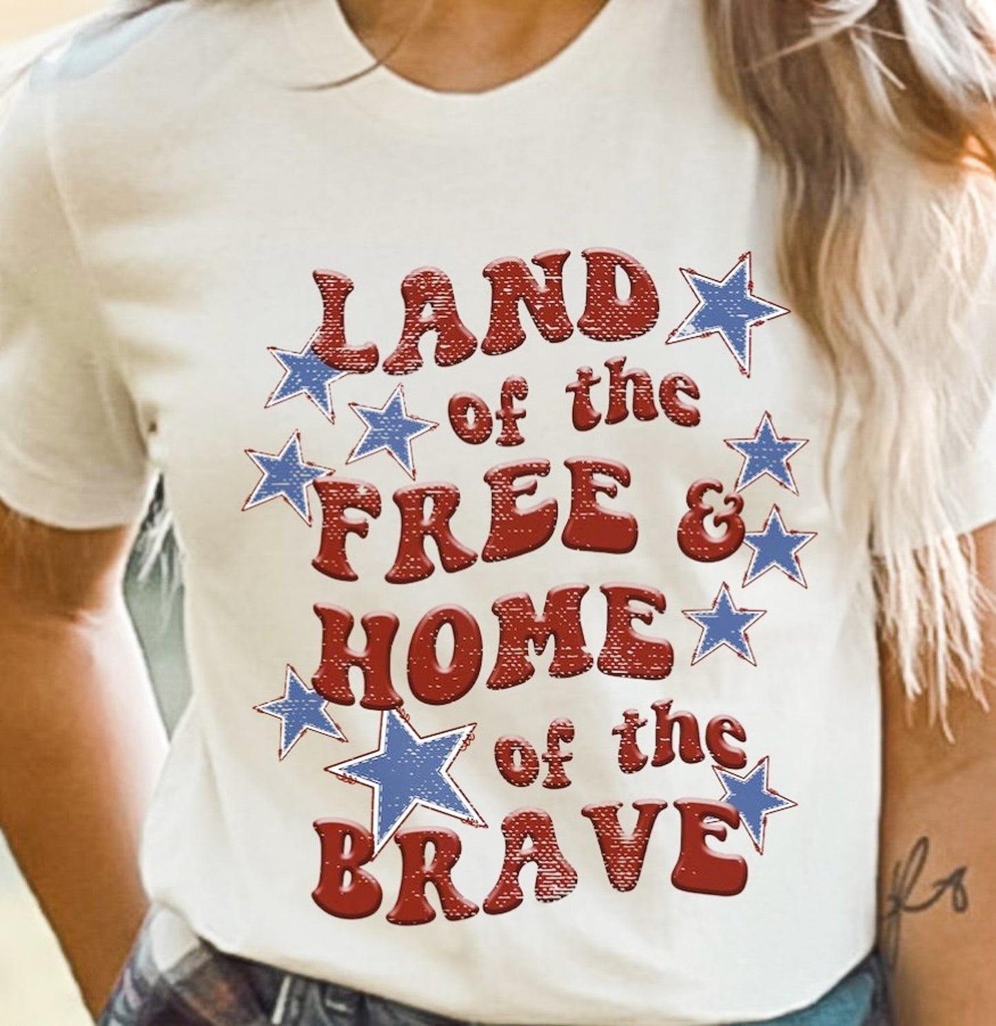 *Land Of The Free & Home Of The Brave T-Shirt or Crew Sweatshirt