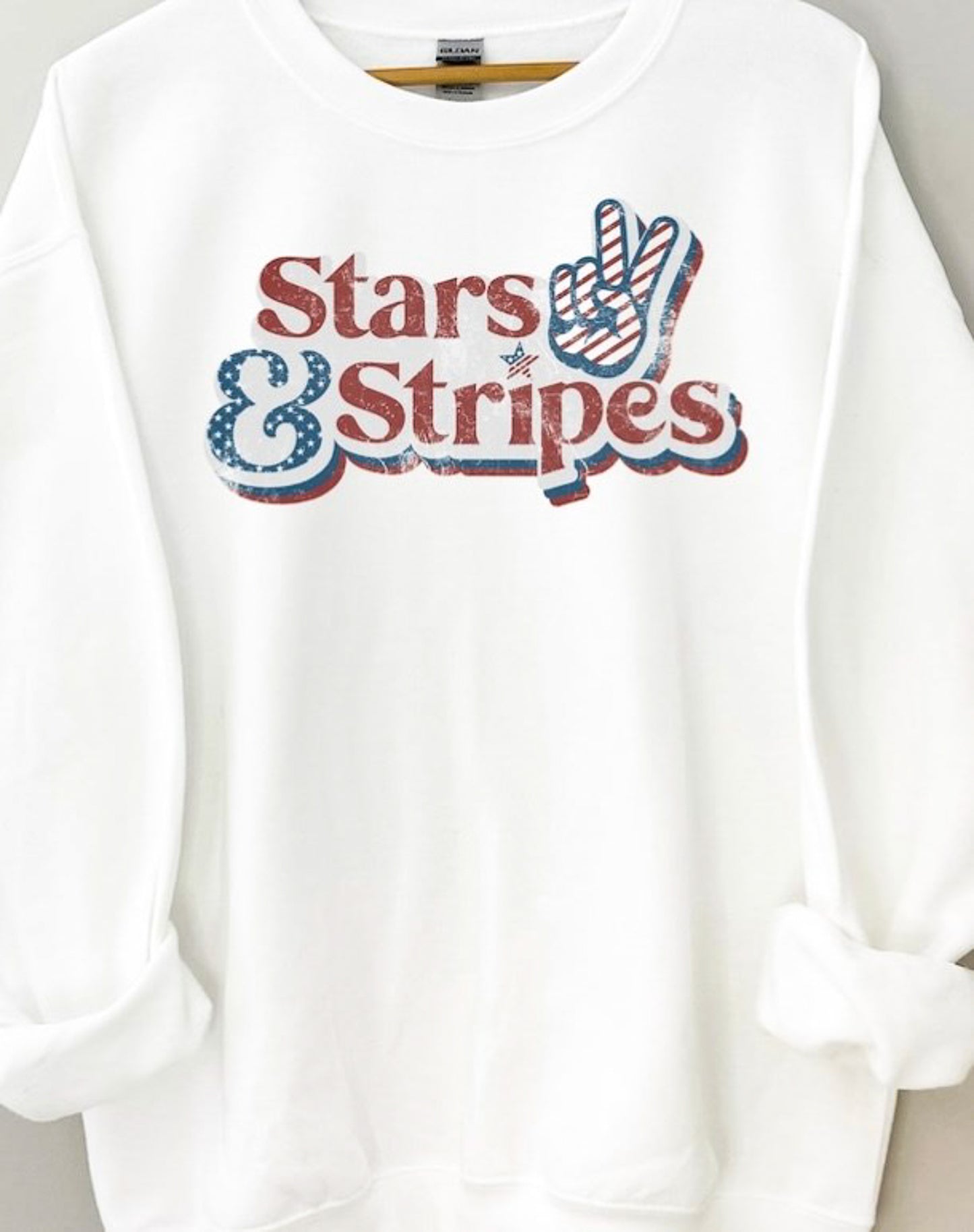 Stars & Stripes Peace Sign Crew Sweatshirt
