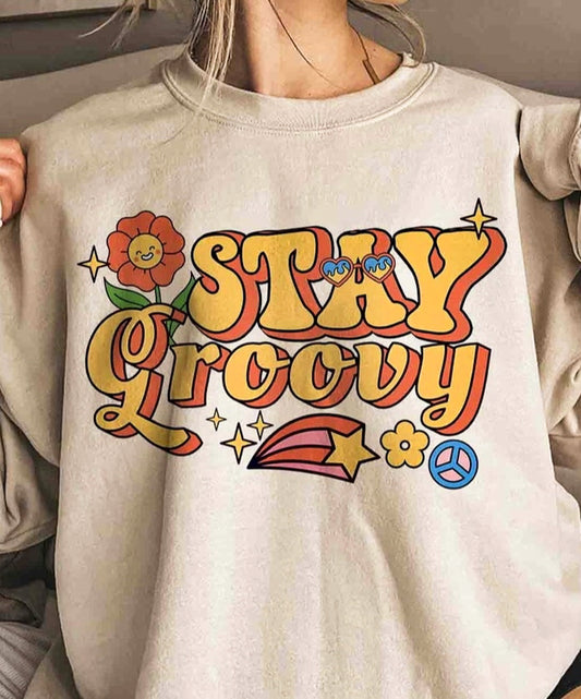 Stay Groovy Crew Sweatshirt