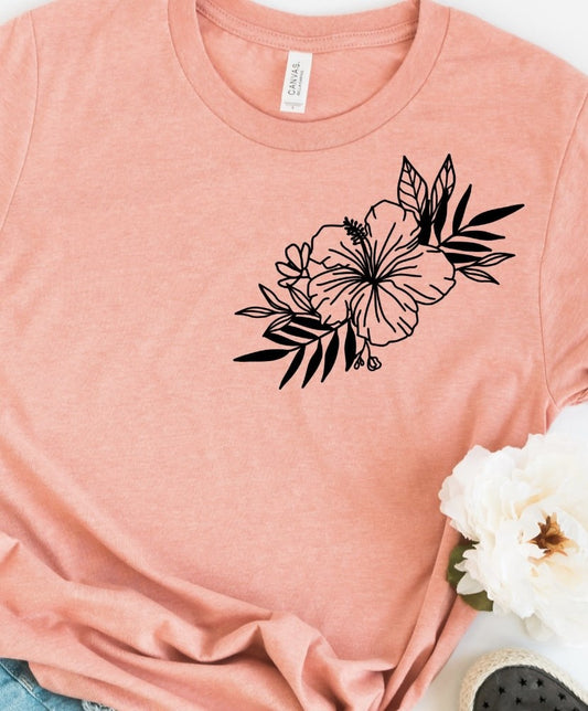 Floral Pocket Design Tee